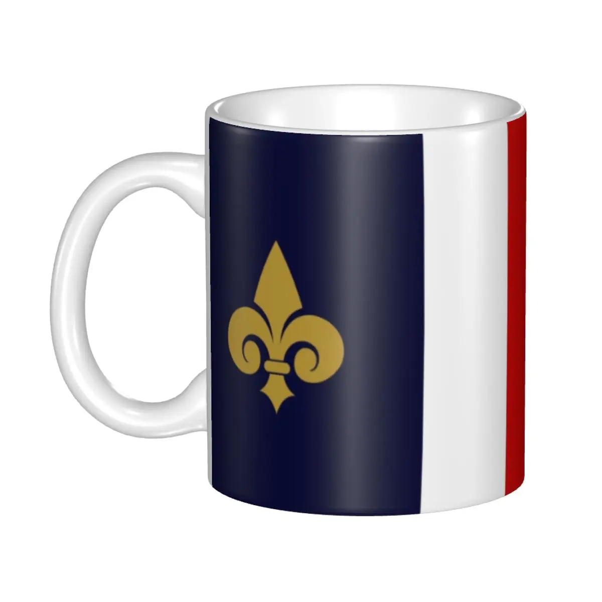 

DIY Fleur De Lis France French Flag Ceramic Mugs Custom Fleur-De-Lys Lily Flower Coffee Cups Creative Gift