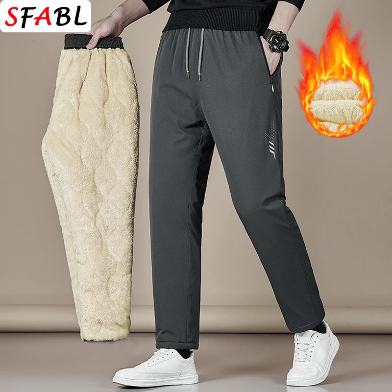 Neue Modische Warme Fleece-Hosen für Herren Winter Winddichte Dicke Fleece-Hosen Herren Thermohosen Winter Herrenhosen Casual – Detail 5