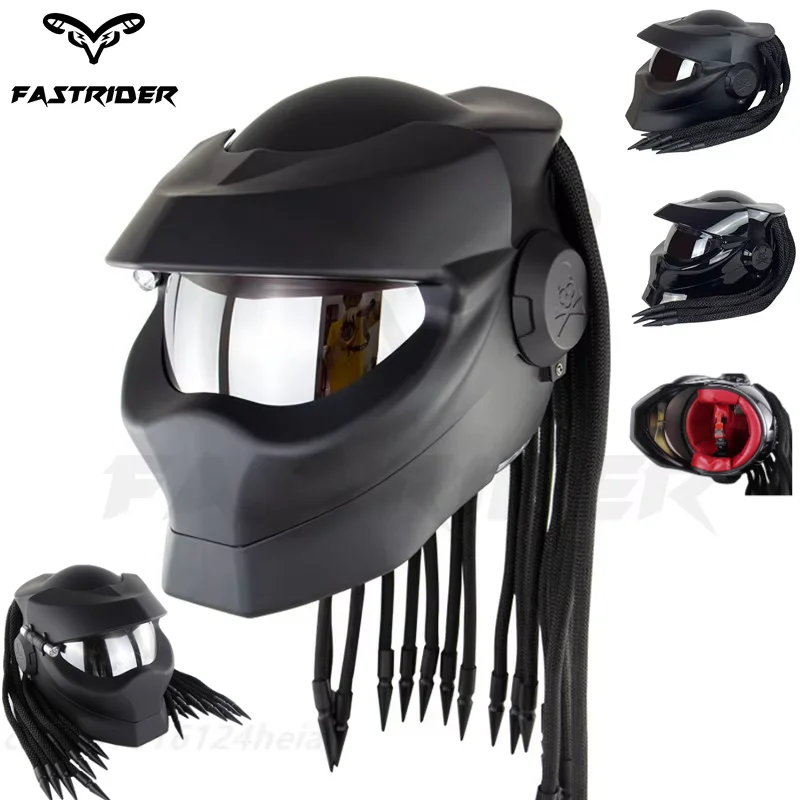 

Iron Blood Warrior Motorcycle Helmet Braid Helmet Personalized Electric Motorbike Predator Helmet casco de moto