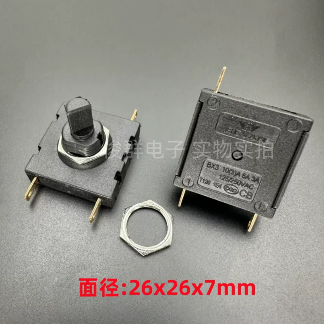 BEVAN electric cooking pot health pot fan speed adjustment switch 3-speed 10A square BX3 rotary switch 3-pin