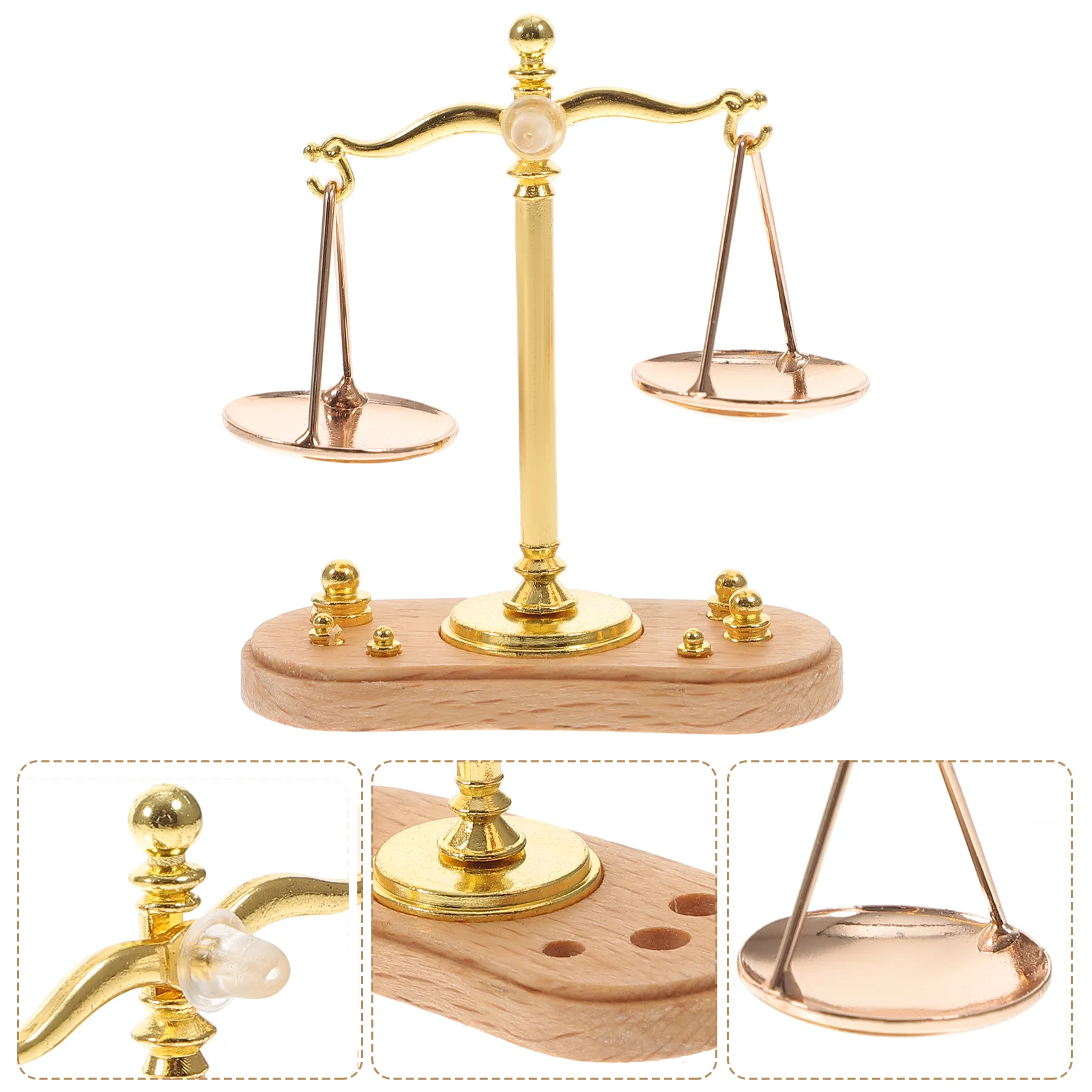 MINI BALANCE เครื่องชั่งน้ําหนัก Miniature VINTAGE PAN Scales น้ําหนัก Dollhouse Justice เก่าแบบดั้งเดิม Goldsmith สําหรับรถยนต์