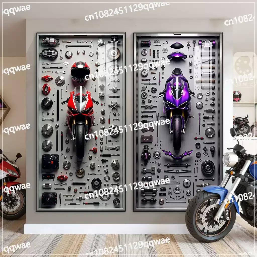 Decorative painting high-end led mural e-sports room Internet coffee locomotive hanging motorcycle hanging painting