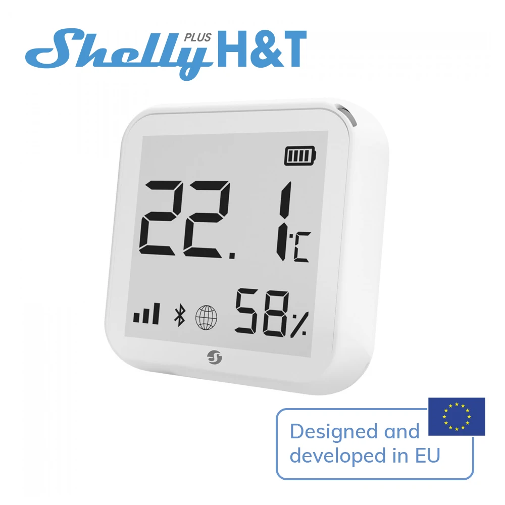 Shelly HT Gen3 WiFi-operated Humidity Temperature Sensor Bluetooth Inclusion Compatible With Alexa Google Home Android More