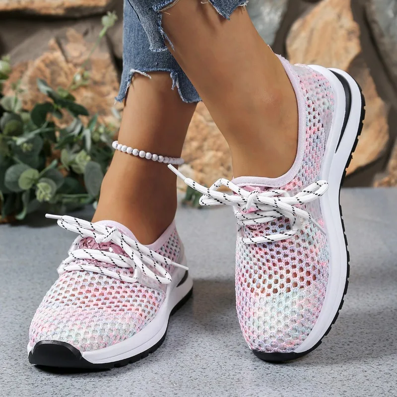 

2025 Fashion Breathable Mesh Platform Sneakers for Women Summer Lightweight Non Slip Walking Shoes Woman Casual Shoes