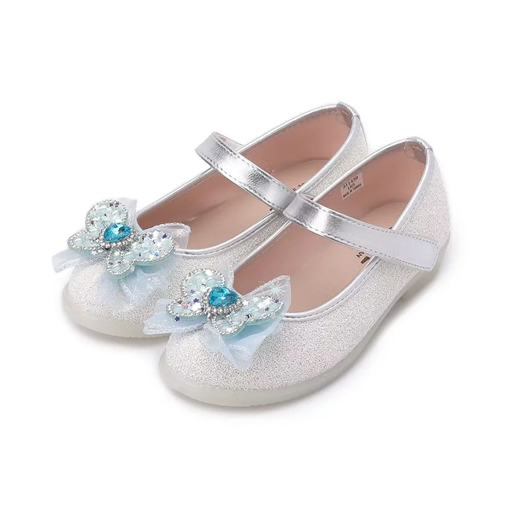 Adorable Babygirl Princess Shoes with Crystal Bowknot for Pink and Blue