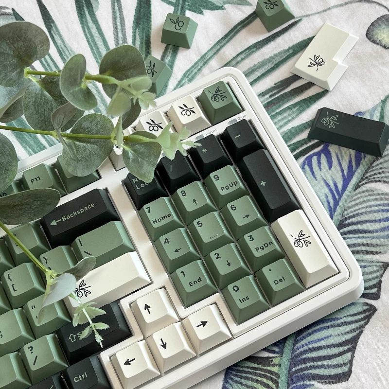 Olive Keycaps Pbt Thermal Sublimation Cherry Pbt Personalized Keycaps 170Keys Green 7U/2.25U/2.75U Full Set Of Keycaps