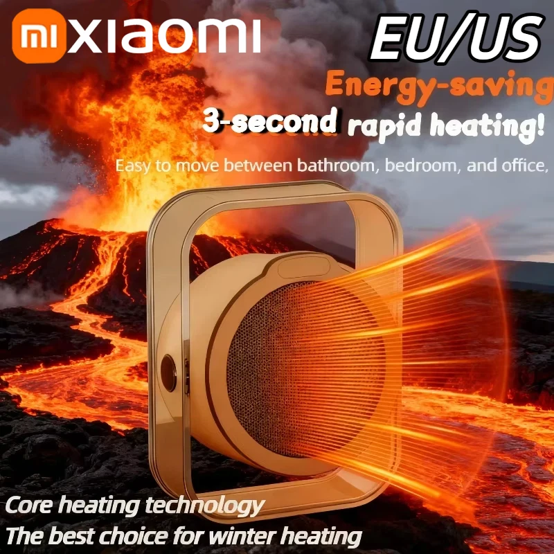 

Портативный тепловентилятор Xiaomi для дома, офиса, ванной комнаты, автомобильный, энергосберегающий, бесшумный, с быстрым нагревом.