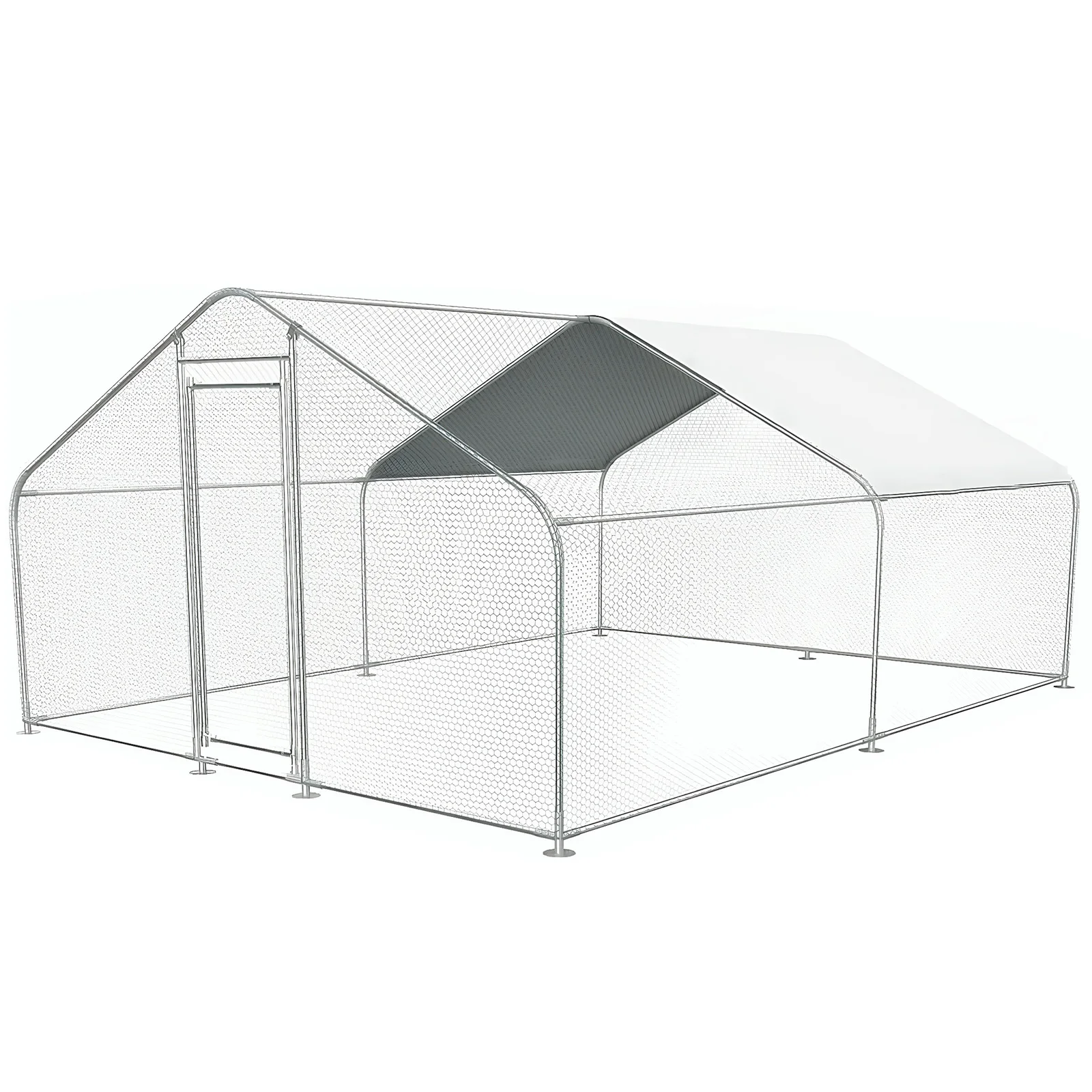 

Большой курятник 9.84x13.12x6.56 футов с запираемым вольером и крышей-шпилем для использования на улице и в саду/на ферме