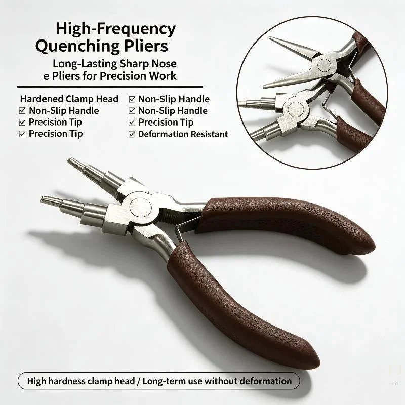 [YU]Jewelry Making Pliers Rubber Multifunctional Hand Tool Needle Nose Round Wire Cutters For Beading Wire Wrapping DIY Craft