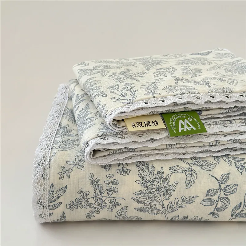 Soft Flat Sheet Printed Bedsheet Skin-friendly Bed Linen Lace Style Sheets for Home Sábanas Para Cama (Pillowcase Need Order)