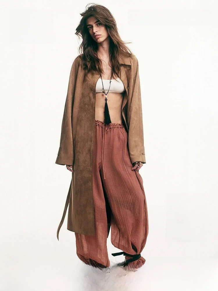 

H&M Women's Drawstring Casual Pants Balloon Pants Loose Fit Lantern Pants Elastic Waist Long Trousers Spring 2026 Ladies