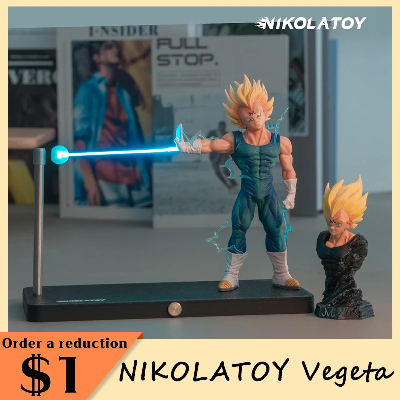 

Genuine Nikolatoy Dragon Ball Vegeta Super Saiyan Kamehameha Wave Magnetic Light Lamp Model Ornament Anime Peripheral Toys Gift