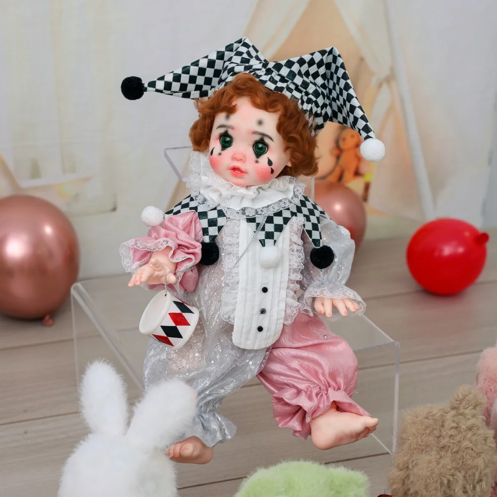 Cloveray 18 polegada bonito e realista reborn bebê boneca palhaço conjunto boneca de vinil brinquedo coleção hobbies alta qualidade artesanal presentes do miúdo