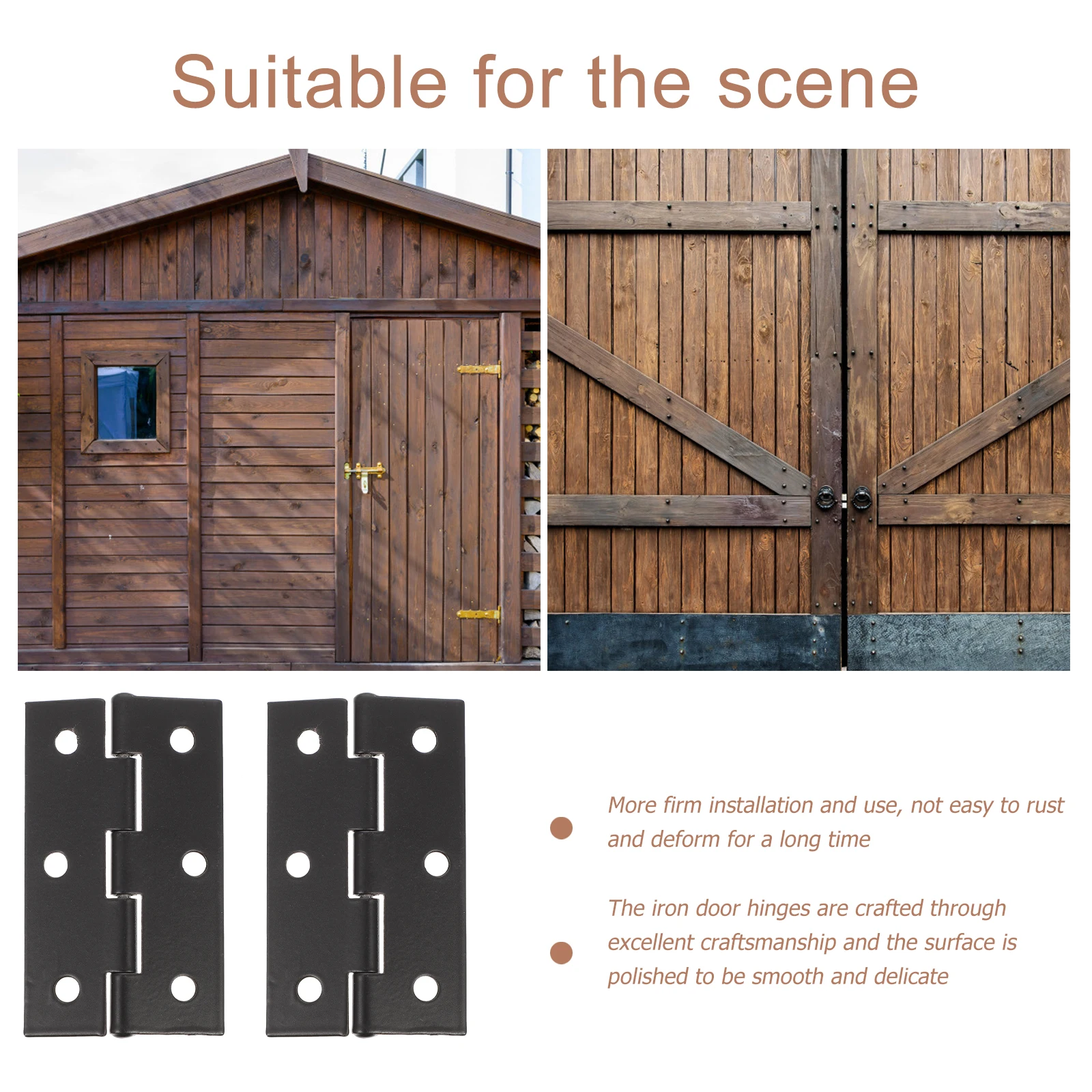 

10 Pcs Hinges Iron Furniture Cabinet Wood Case Door Flat Noiseless Smooth Durable Hardware Wooden Box Cupboard