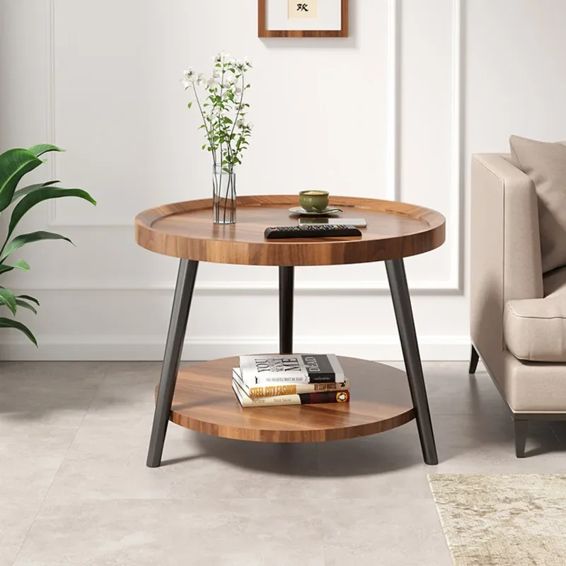 Nordic Simple Bedside Table-Small Round Living Room Center Table Sofa Coffee Tables Ideal for Small Apartments