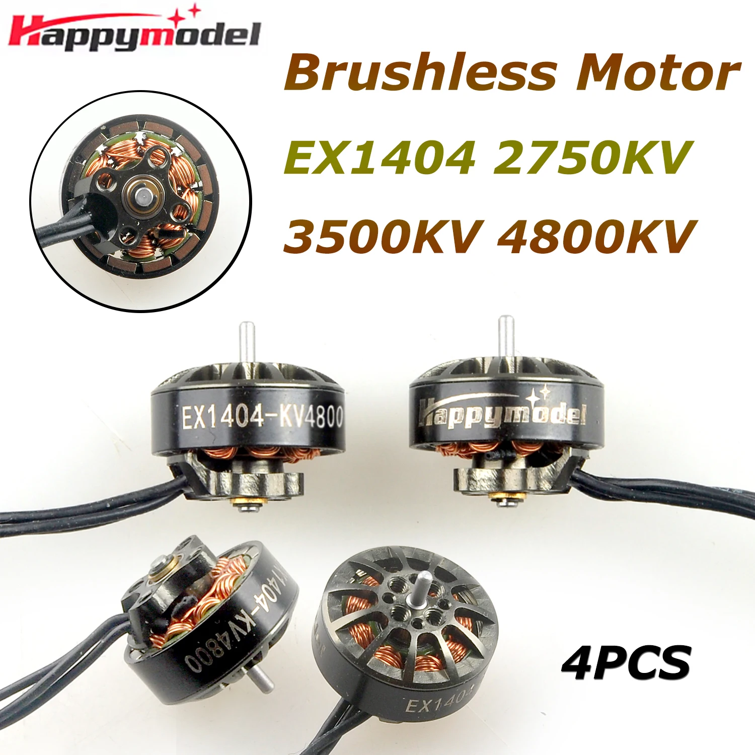 

HappyModel Brushless Motor EX1404 2750 3500 4800KV CW CCW For RC FPV 4 inch Freestyle Drones SUB250 Micro Long Range LR4 Parts