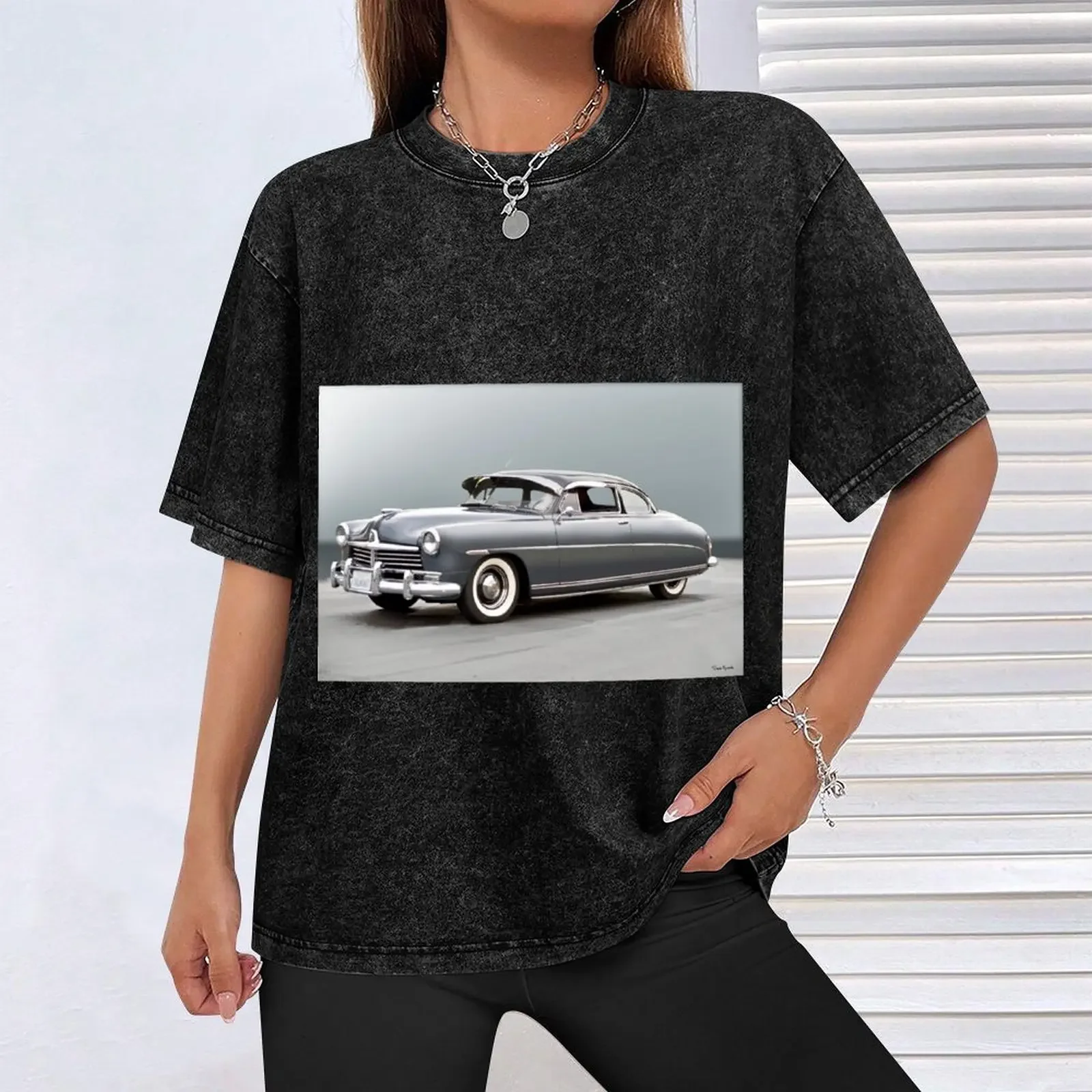 1952 هدسون الدبور كوبيه تي شيرت kawaii الملابس مضحك تي شيرت أنيمي رجالي تي شيرت الرسم #4