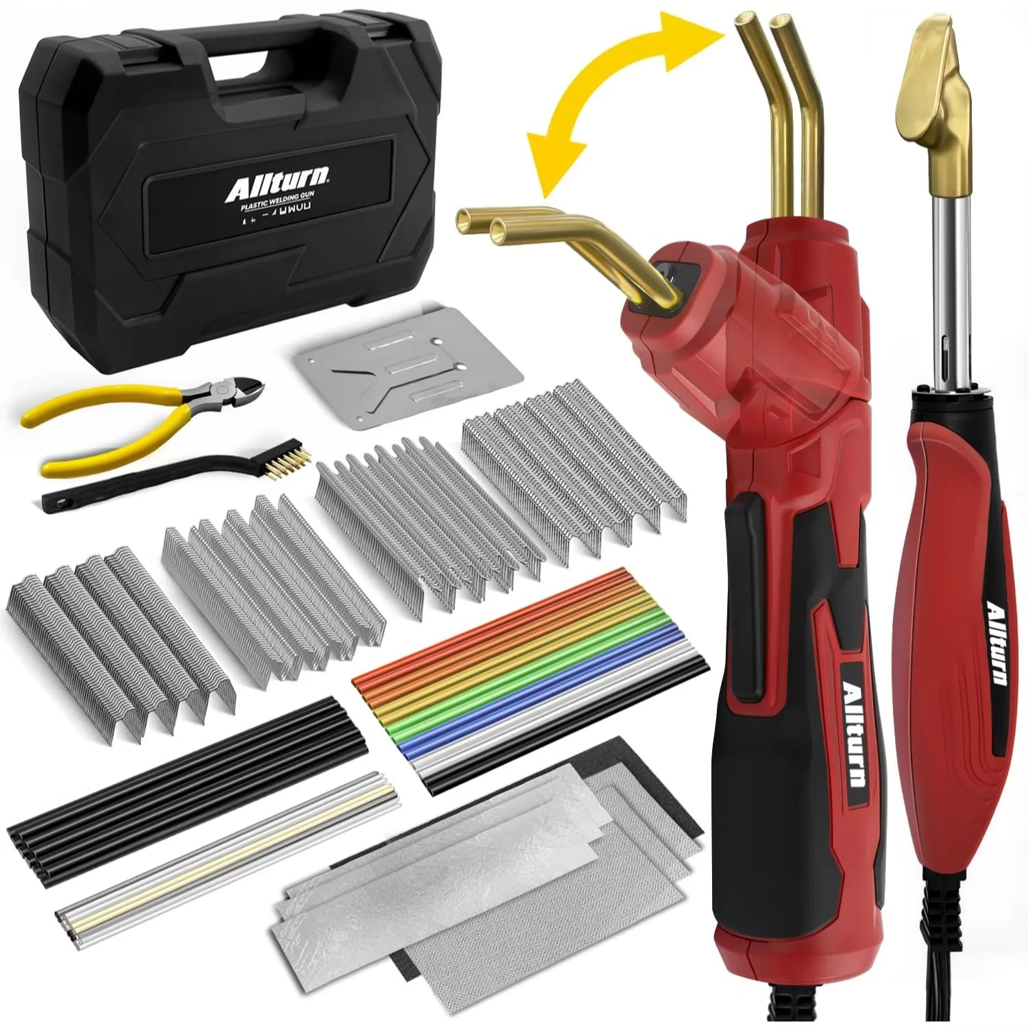 

Plastic Welder 2 in 1 Kit for Car Bumper Repair with 4 Types of Staples and Welding Rods