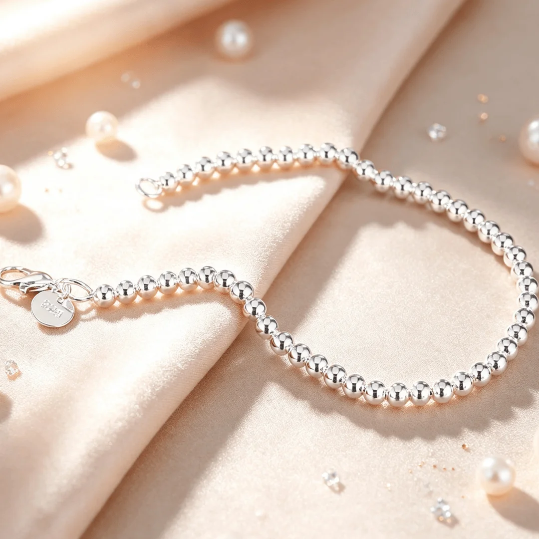 High-quality 925 sterling silver Special 4MM beads Bracelets for woman Popular brands jewelry fashion Wedding party Couple gift