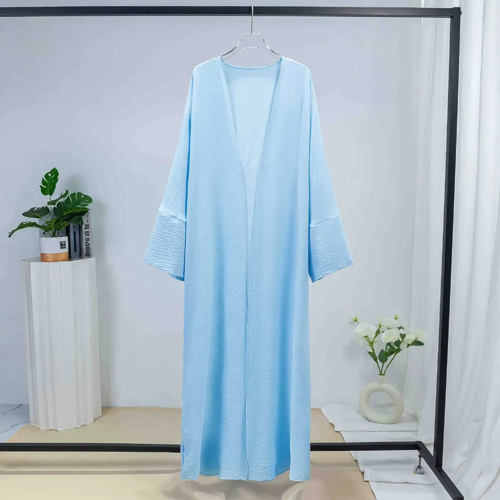 

Рамадан Дубай открытая Абая Турция кафтан женское мусульманское платье макси простое кимоно кардиган Kebaya кафтан марокканский женский ислам Джалабия