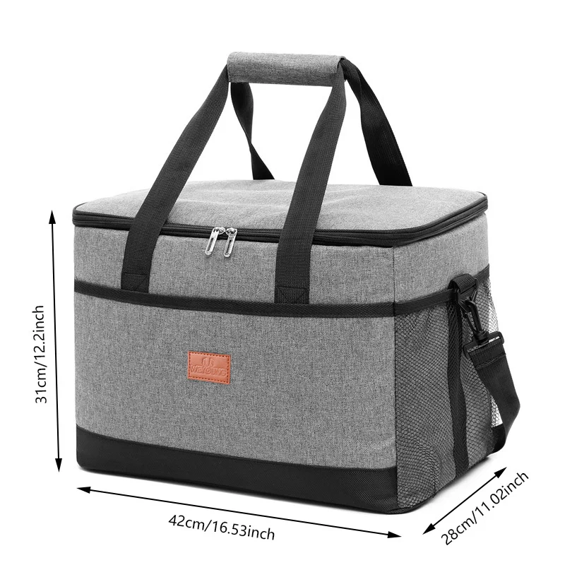 35L Large Capacity Oxford Cloth Insulated Cooler Bag Outdoor Picnic Lunch Box Travel Cooler Tote Bags