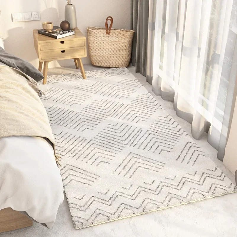 

Persian Style Bedroom Bedside Carpet Printed Geometric Line Coffee Table Cashmere Mat Suitable Living Room Sofa Cloakroom Rug 러그