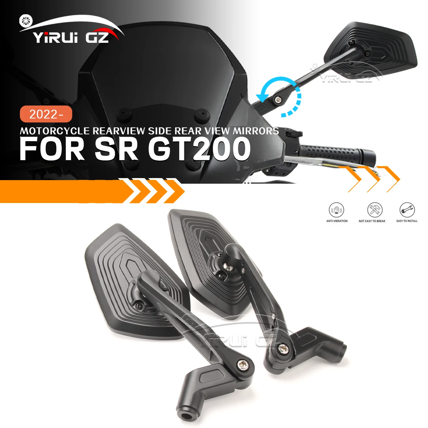 Для APRILIA sr gt200 sr gt200 sr gt200 sr gt 200 200 2022- алюминиевые регулируемые боковые зеркала заднего вида, зеркало заднего вида для мотоцикла