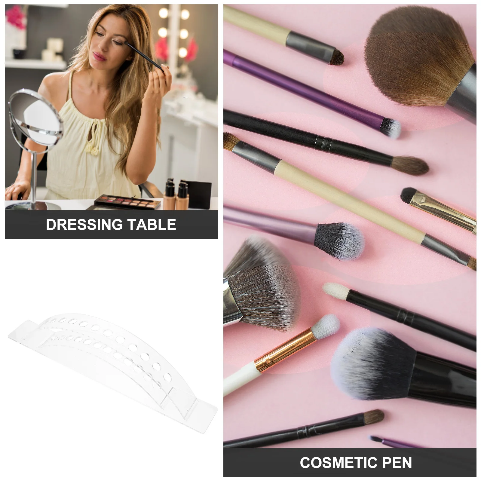 حامل القلم الرصاص للمكتب الاكريليك الحاجب القلم حامل فرشاة للمكياج المنظم القلم رف شاشة الغرور تخزين حامل القلم الرصاص #2