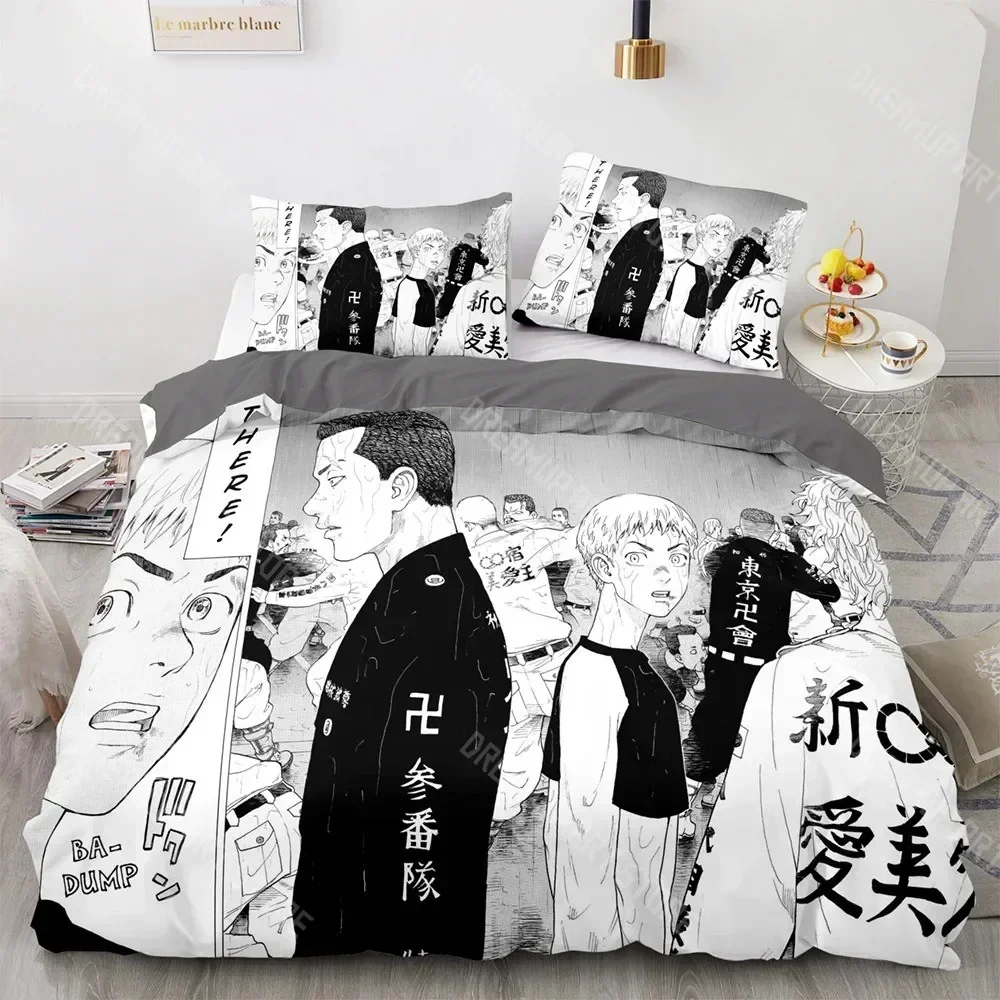 2026 3D Print Tokyo Avengers Manjiro Sano Anime Bedding Set Boys Girls Twin Queen Size Duvet Cover Pillowcase Bed Kids Adult