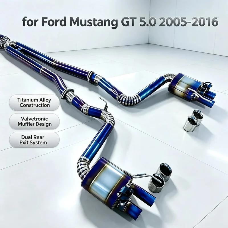 Premium Competition Titanium Alloy Ford Mustang GT 5.0 2015-2024 SS304 Exhaust Pipe Car Racing Tuning Power Upgrade Parts Kit