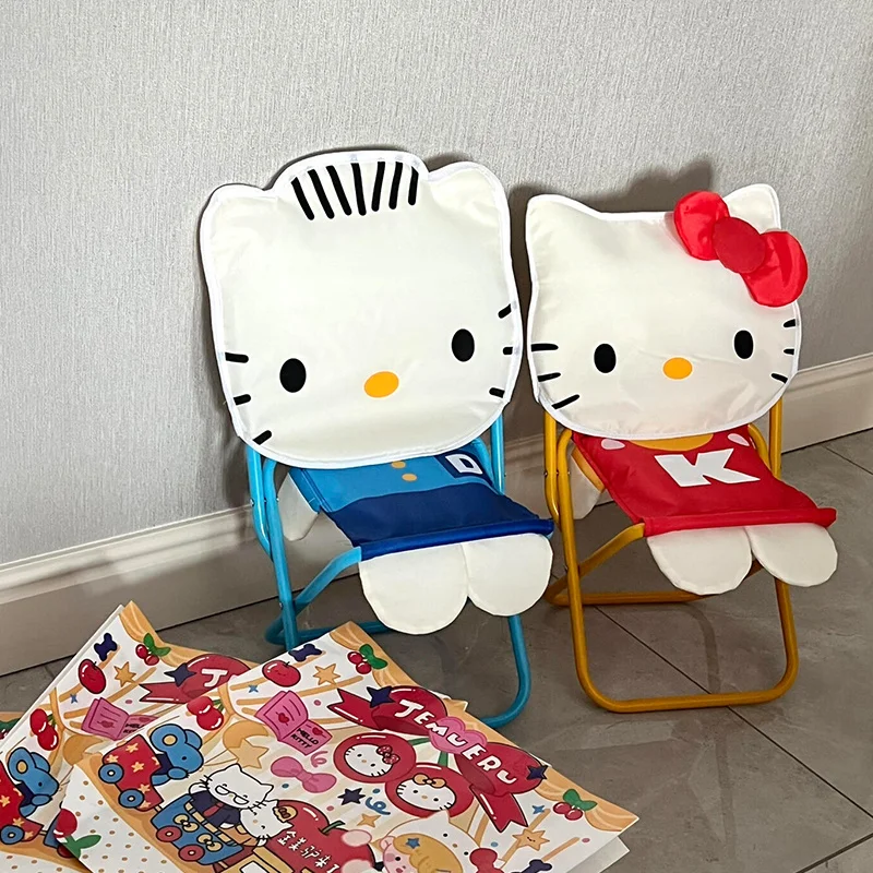 

Hellokitty Portable Folding Beach Chair Cartoon Multi-Functional Lightweight Travel Stool Home Use Small Gift Outdoor Essential