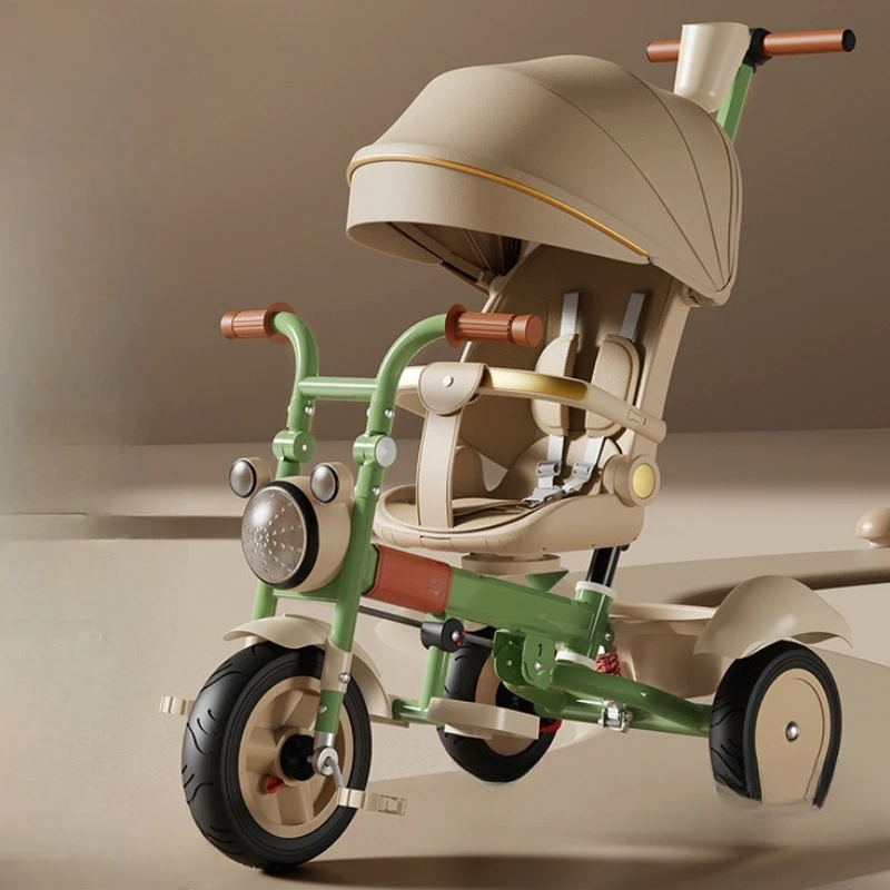 ‌Foldable Kids Tricycle with Sit Lie Function, Lightweight Baby Stroller, 3Speed Adjustable Toddler Bicycle, Compact Push Bike‌ - Image 3