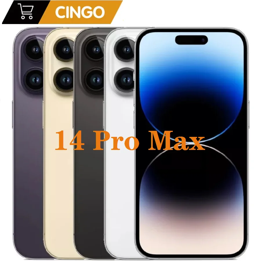 Sbloccato Originale iPhone 14 Pro Max 128/256 GB ROM 6 GB RAM 6.7 "Genuino Retina OLED Face ID smart phone NFC A16 cellulare