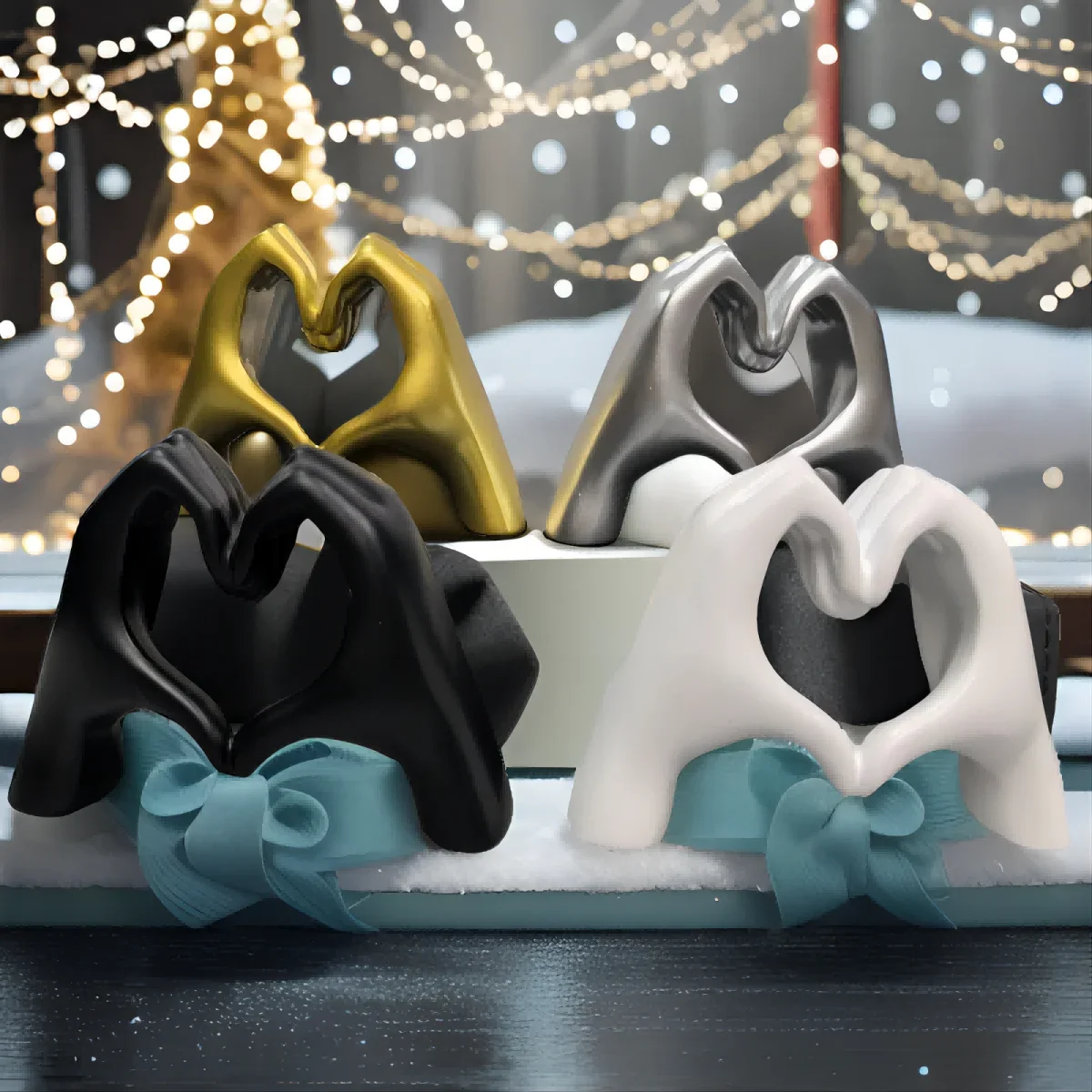 القلب تمثال اليد غرفة المعيشة غرفة نوم الديكور الحب إصبع الحديثة لفتة النحت رف الكتب المنزل سطح المكتب الذهب الديكور #2