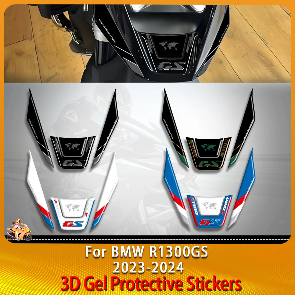 

For BMW R1300GS R 1300 GS 2023 2024 Motorcycle 3D Gel Front Nose Deflector Protection Decal Paint Protection Sticker Kit
