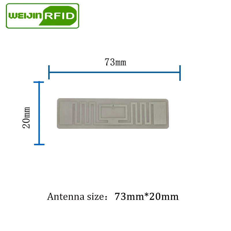 UHF RFID العلامة ملصق NXP U8 73x20 مللي متر الرطب البطانة EPC6C 915mhz868mhz860-960MHZ 5000 قطعة شحن مجاني لاصق السلبي RFID التسمية