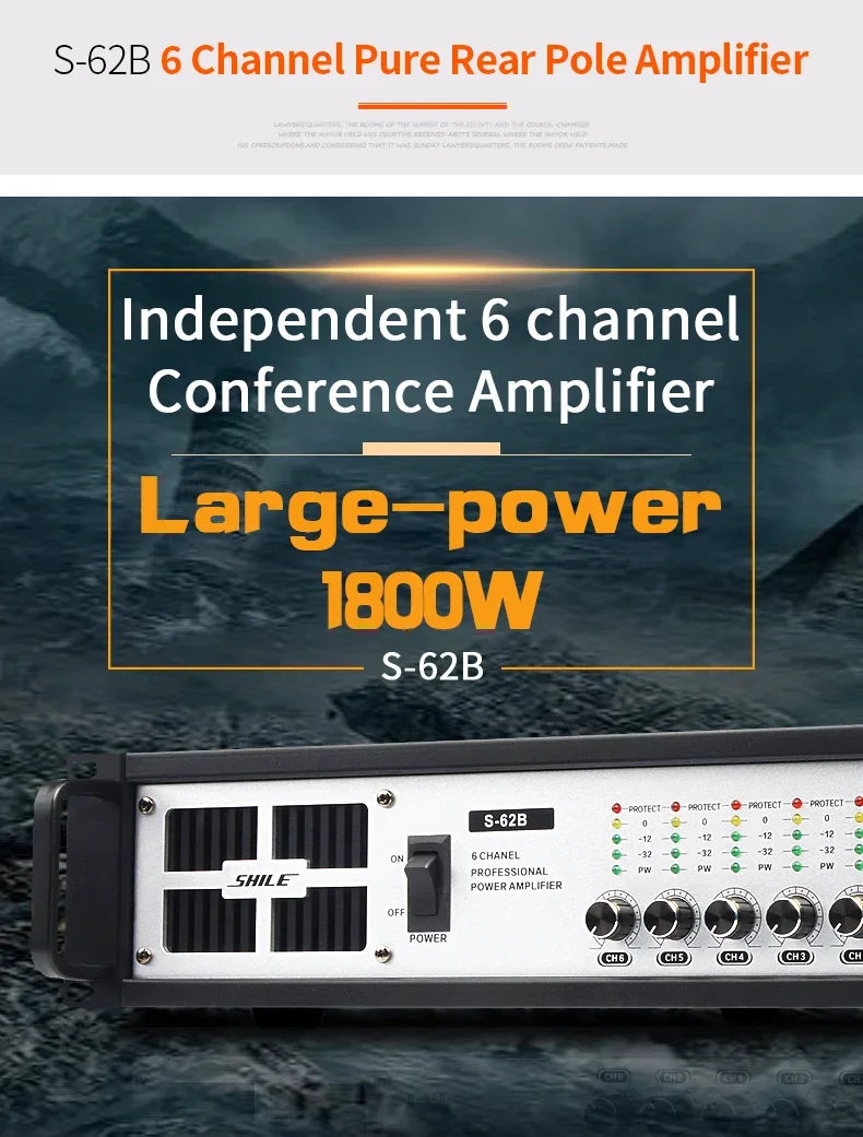 

Моноканальный усилитель Pure Rear Pole на 6 зон, 300 Вт, 5.1 входа, стереовход, 6-канальный усилитель