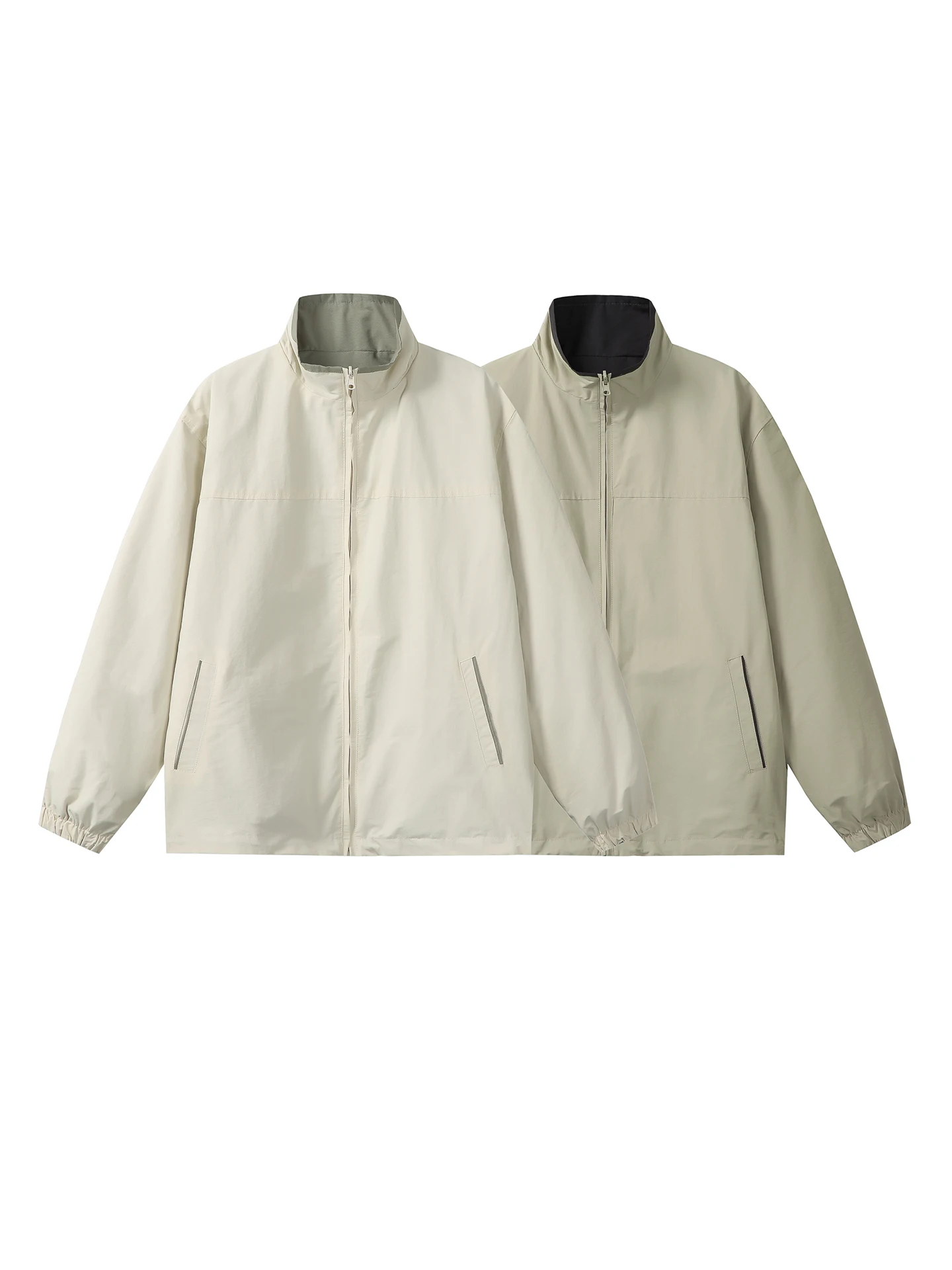 

Мужская демисезонная куртка в американском ретро-стиле, однотонная, двусторонняя, с воротником-стойкой, новая коллекция, повседневная спортивная верхняя одежда для молодежи