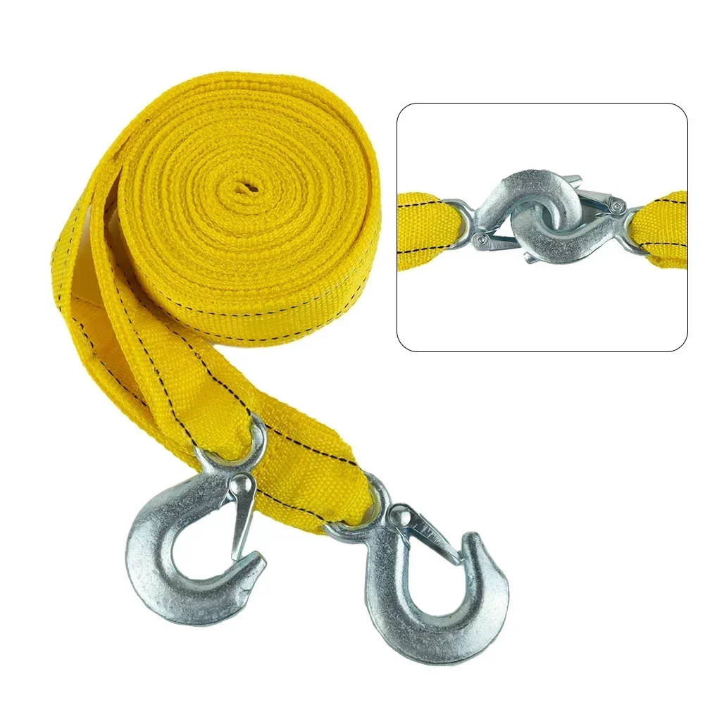 Car Tow Rope Sturdy Car Tow Cable Towing Pull Rope Strap Hooks for Recovery 4 Meter Ensures Efficient Towing Experience