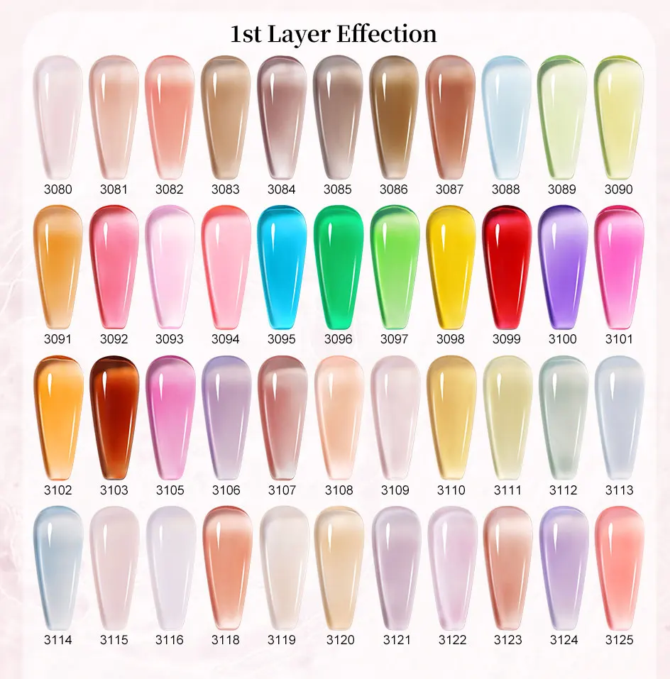 Clou Beaute Transparenter Französischer HEMA TPO FREIER Gel-Nagellack Durchscheinend Nude Rosa Rot Jelly Milchig Weißer Lack Farbige Nagelkunst – Detail 4