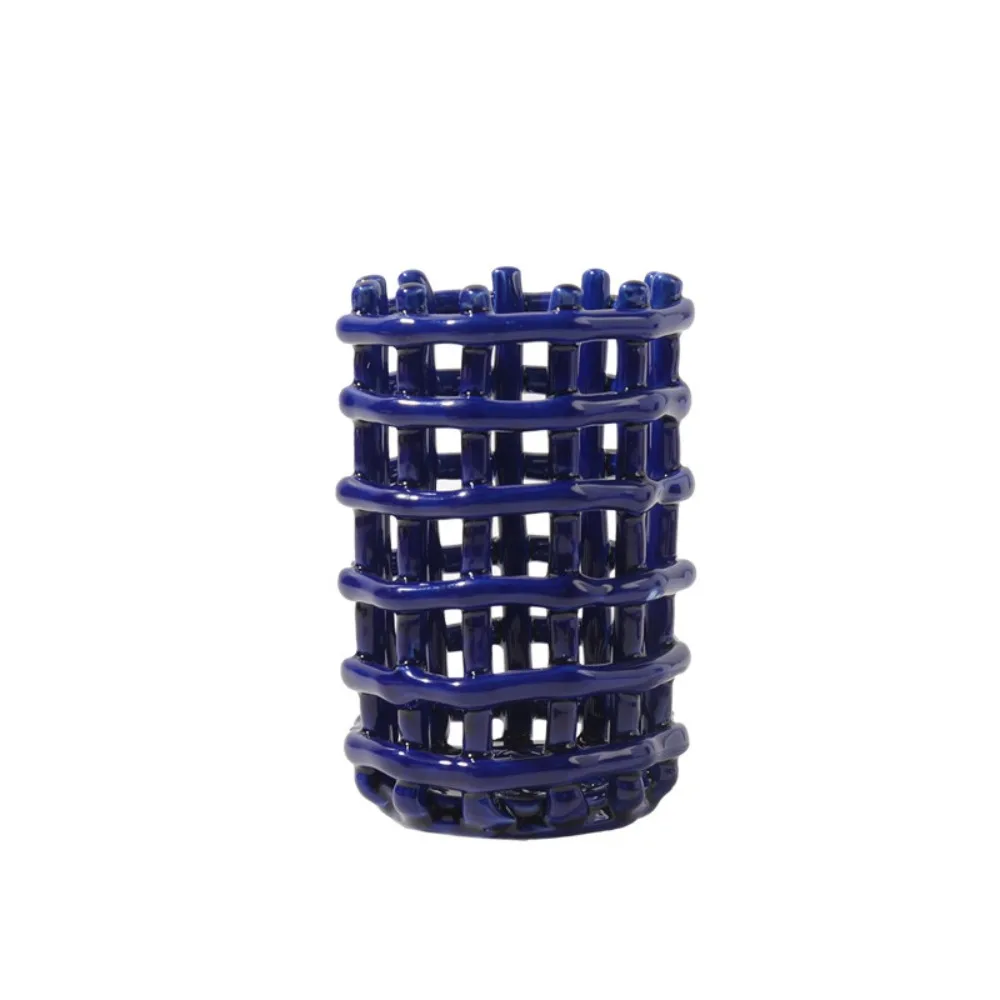 Toothbrush Holder Creative Hollow Ceramic Storage Rack Woven Ceramic Tableware Chopsticks Spoon Fork Knife Storage Rack Bathroom
