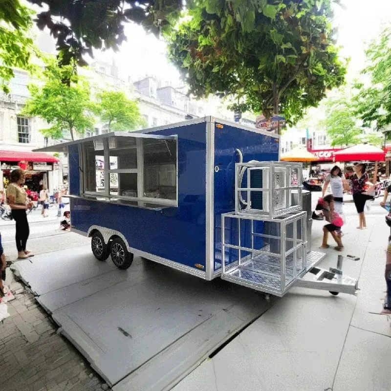 Internet Celebrity-Favored Mobile Food Cart For Hotels Mobile Milk Tea Coffee Stall Ice Cream Trailer Snacks Dining RV Car Go