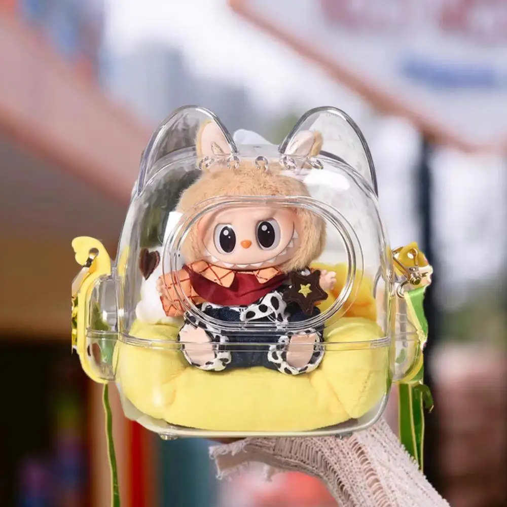 

Labubu Transparent Protective Dust Prevention Bag Doll Crossbody Cute Plush Storage Bag For Dolls And Accessory Mini Display Bag