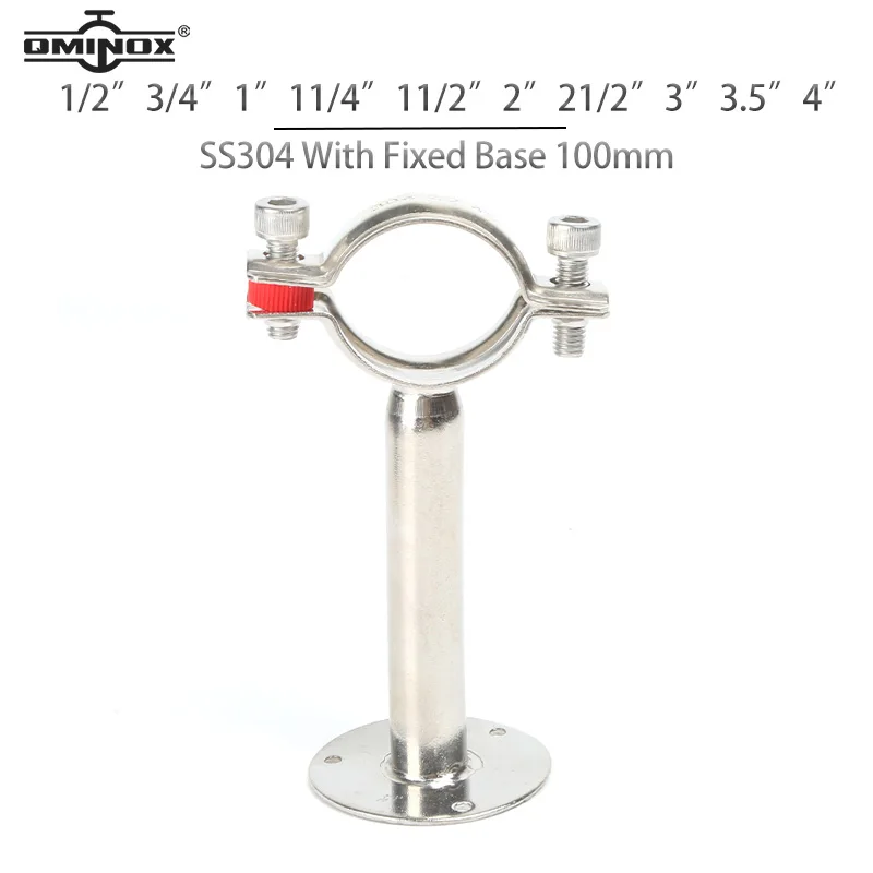 

Кронштейны для труб из нержавеющей стали SS304 с фиксированным основанием L=100 мм, сантехнические, высококачественные, 1/2"-4", фитинги для труб из нержавеющей стали SS304