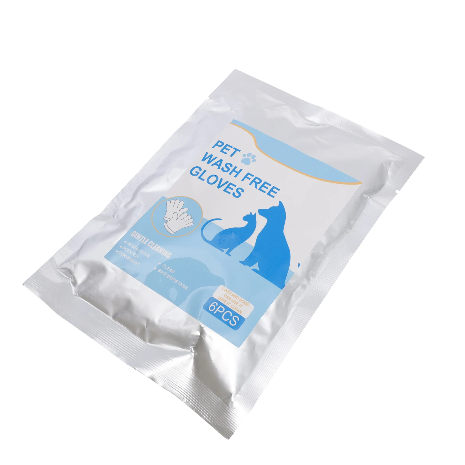 

6 Pcs Cleaning Gloves Non woven Fabric Grooming Deodorant Dog Bath Wipes For Cats Bath Wipes Cat Puppy Wet Cleaning Supplies