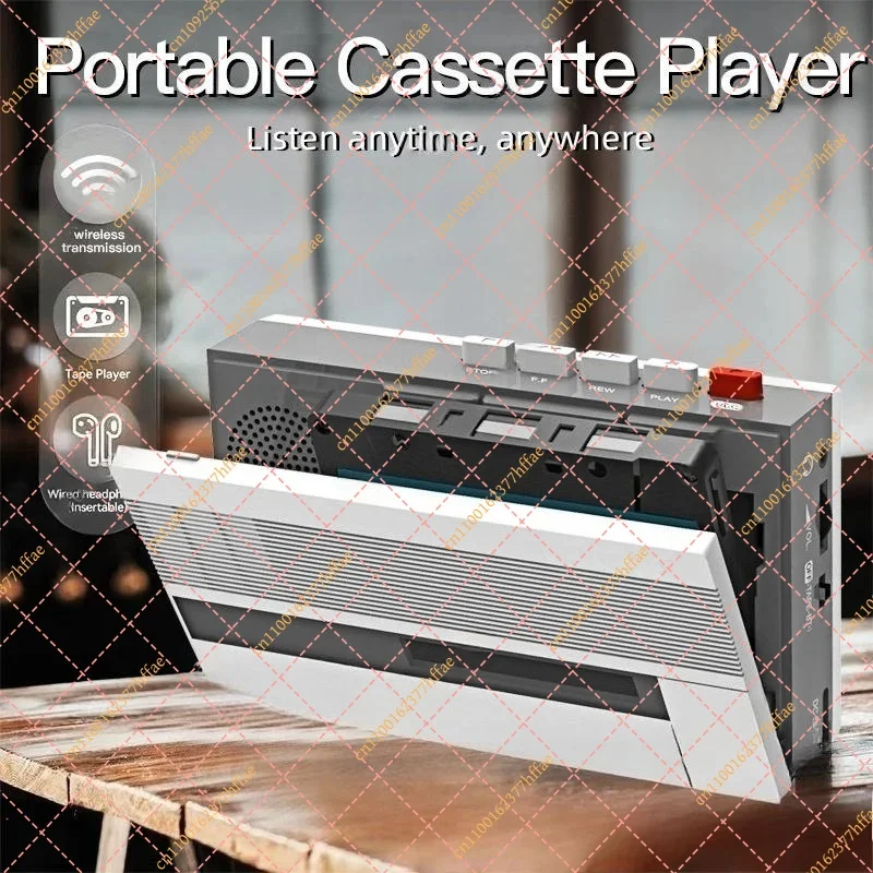 Retro Portable Cassette Tape Player Bluetooth Enabled Rechargeable for Home Office Decor Vintage Music Gift