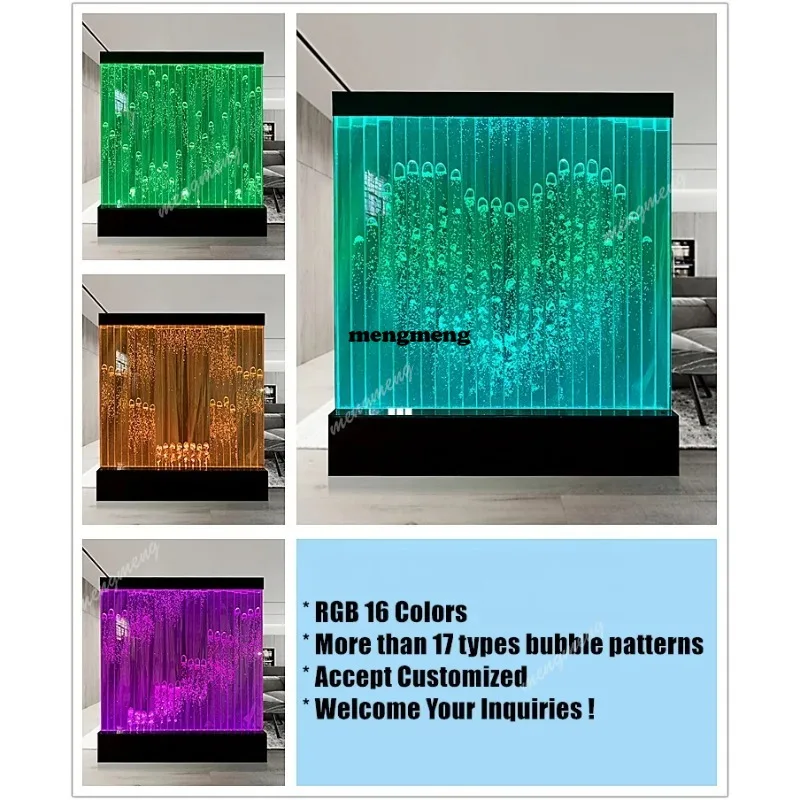 Customization.Indoor Water Fence Panels Fountain Plastic Fish Bubble Wall Aquarium