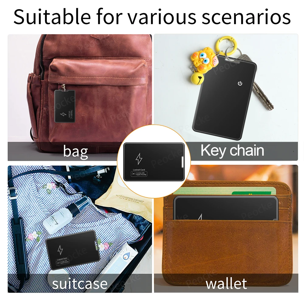 Find My Tracker Wallet Card Support ios System APP for Apple GPS Locator Key Bag Lost Search Tag Ultra Thin Wireless Charge