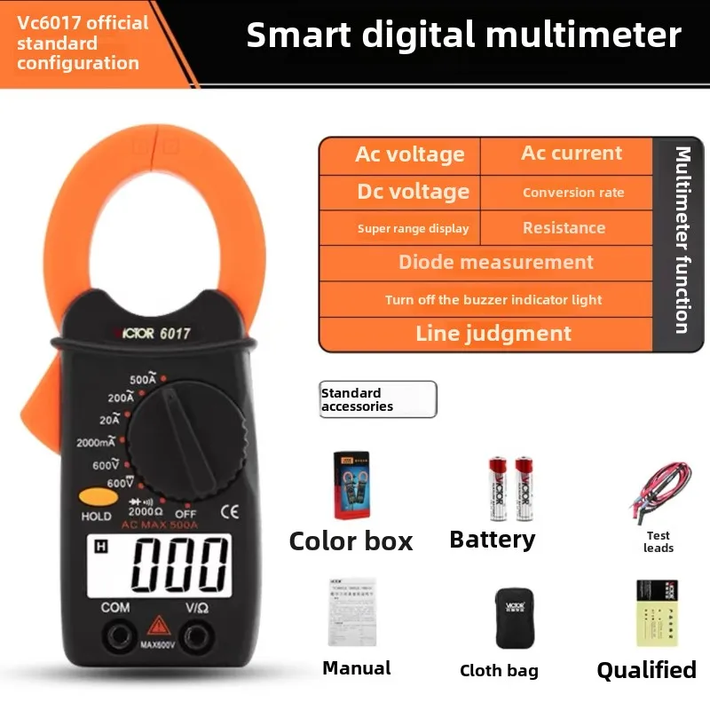 

VICTOR VC6017/VC6018 Digital Clamp Multimeter High Accuracy Ammeter for Professional Electricians in Electrical Measurement