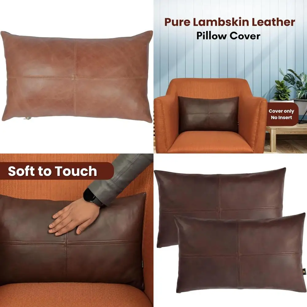 

Чехол на подушку из овечьей кожи - чехол для диванной подушки из 100% натуральной кожи для декоративных чехлов для гостиной и спальни